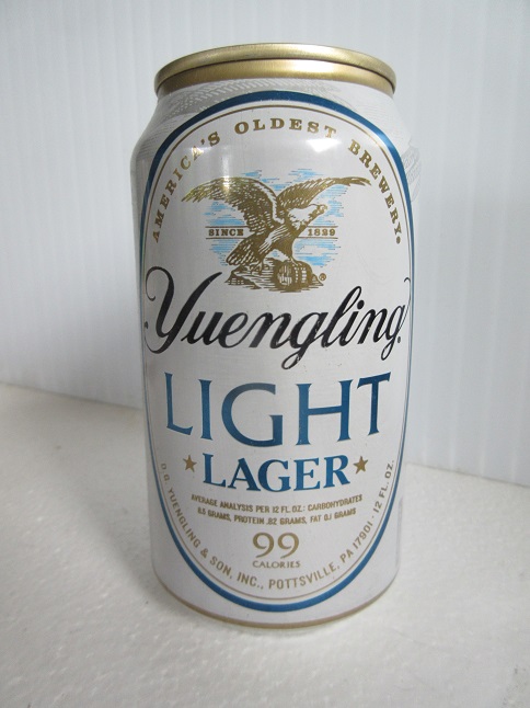 Yuengling Light Lager 99 - white & blue w analysis - T/O